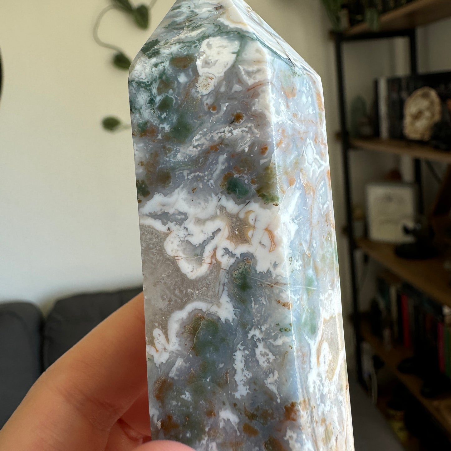 Pink Moss Agate Tower