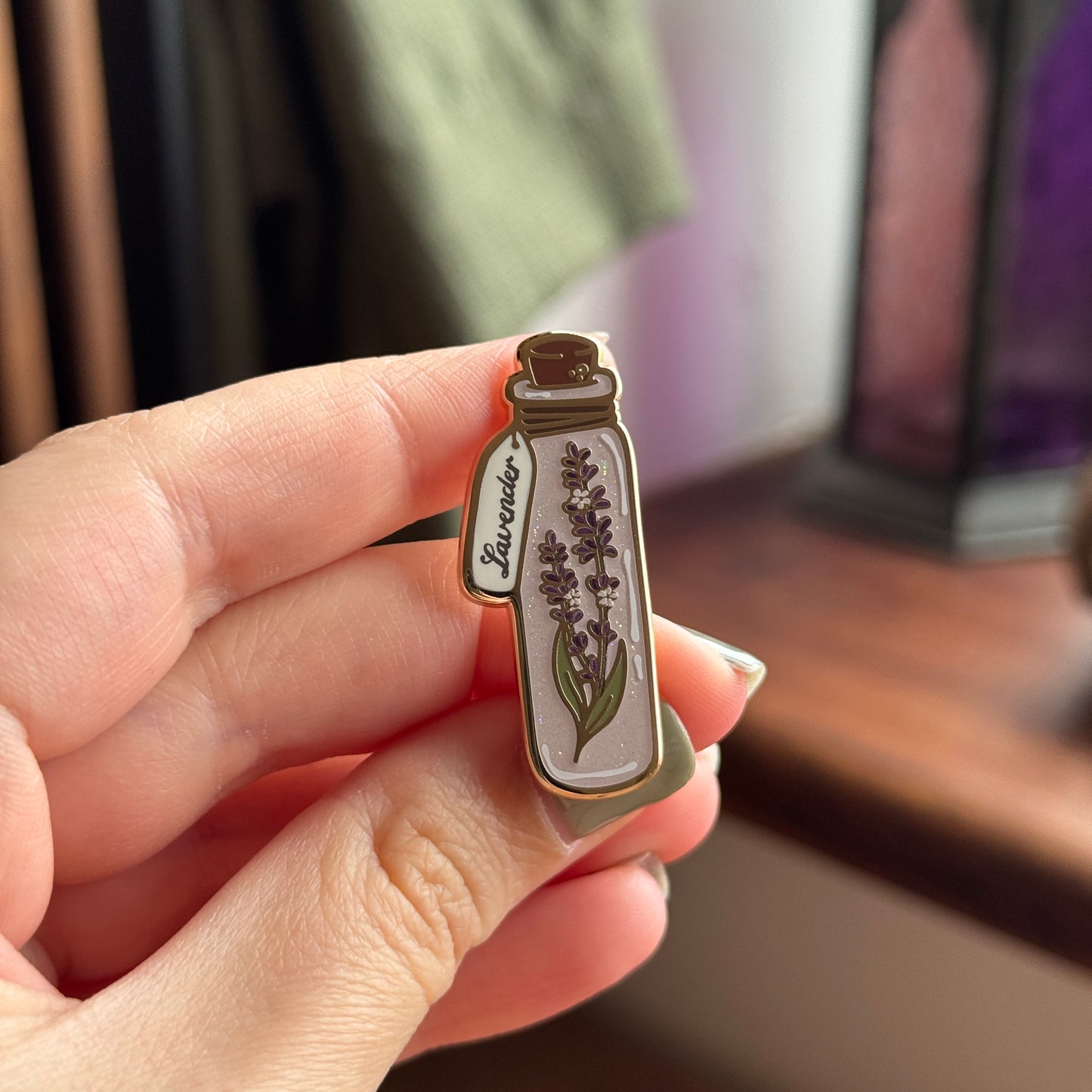 Lavender Essence Jar Enamel Pin
