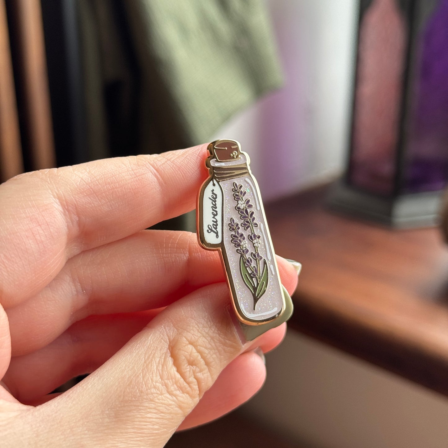 Lavender Essence Jar Enamel Pin