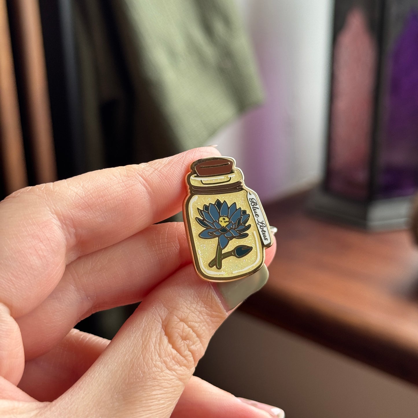 Blue Lotus Extract Jar Enamel Pin