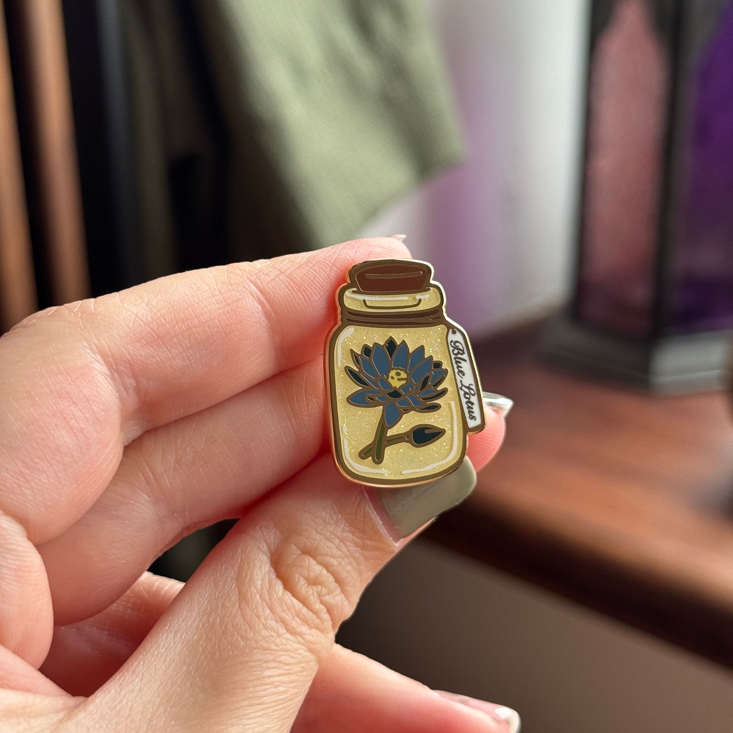 Blue Lotus Extract Jar Enamel Pin