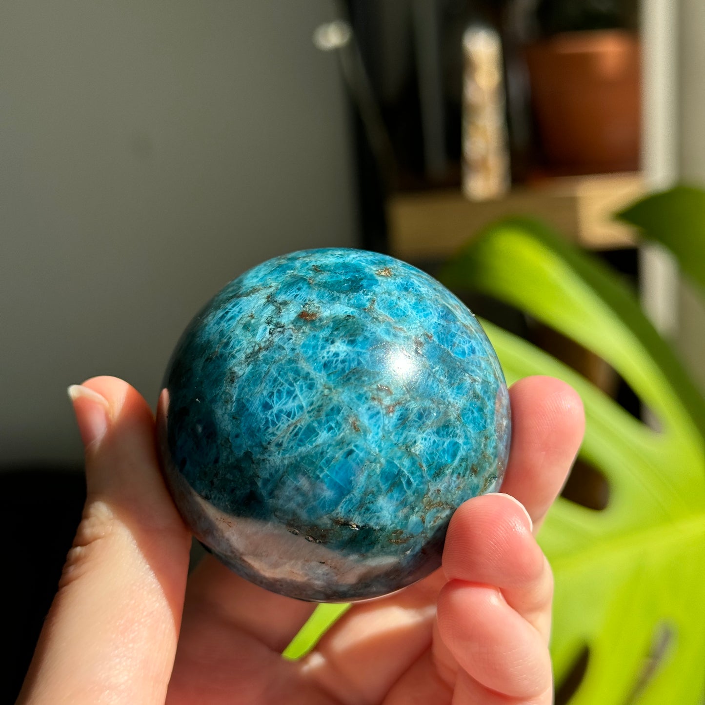 Blue Apatite Sphere