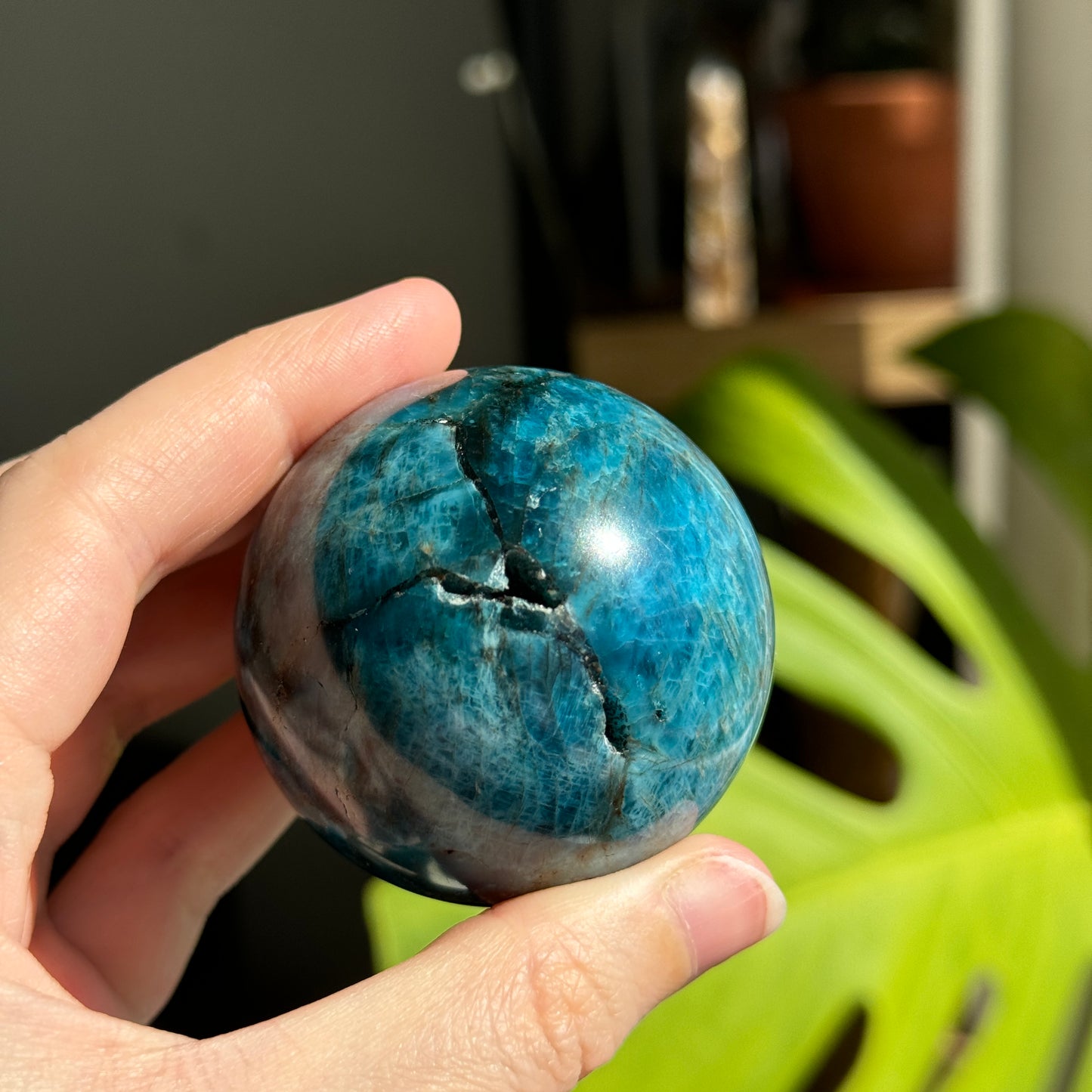 Blue Apatite Sphere