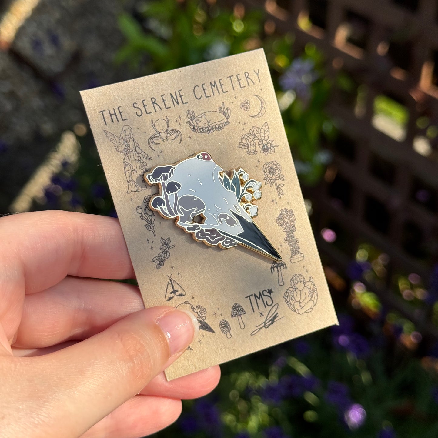 PRE ORDER Crow Skull Enamel Pin