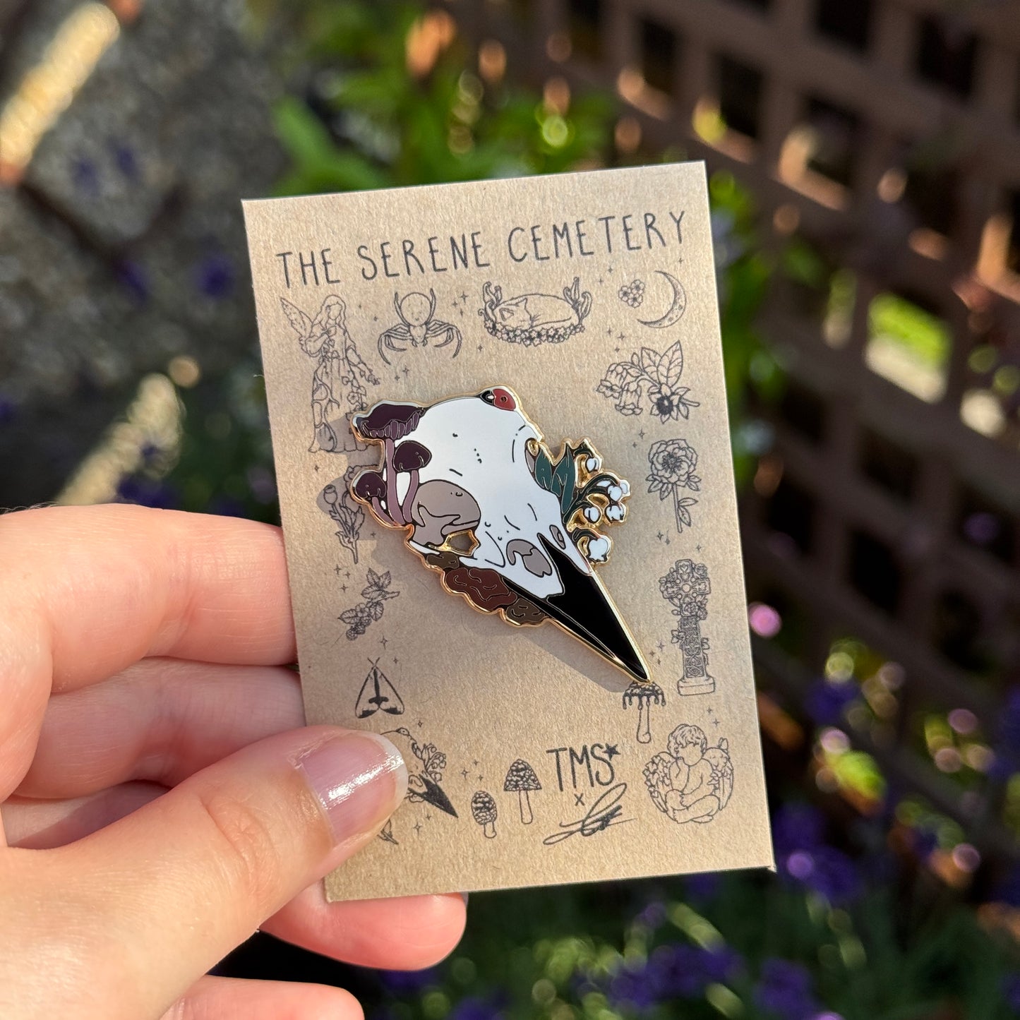 PRE ORDER Crow Skull Enamel Pin
