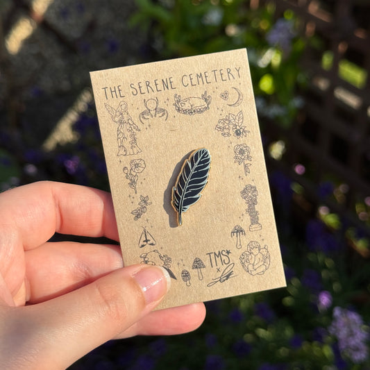 PRE ORDER Crow Feather Enamel Pin
