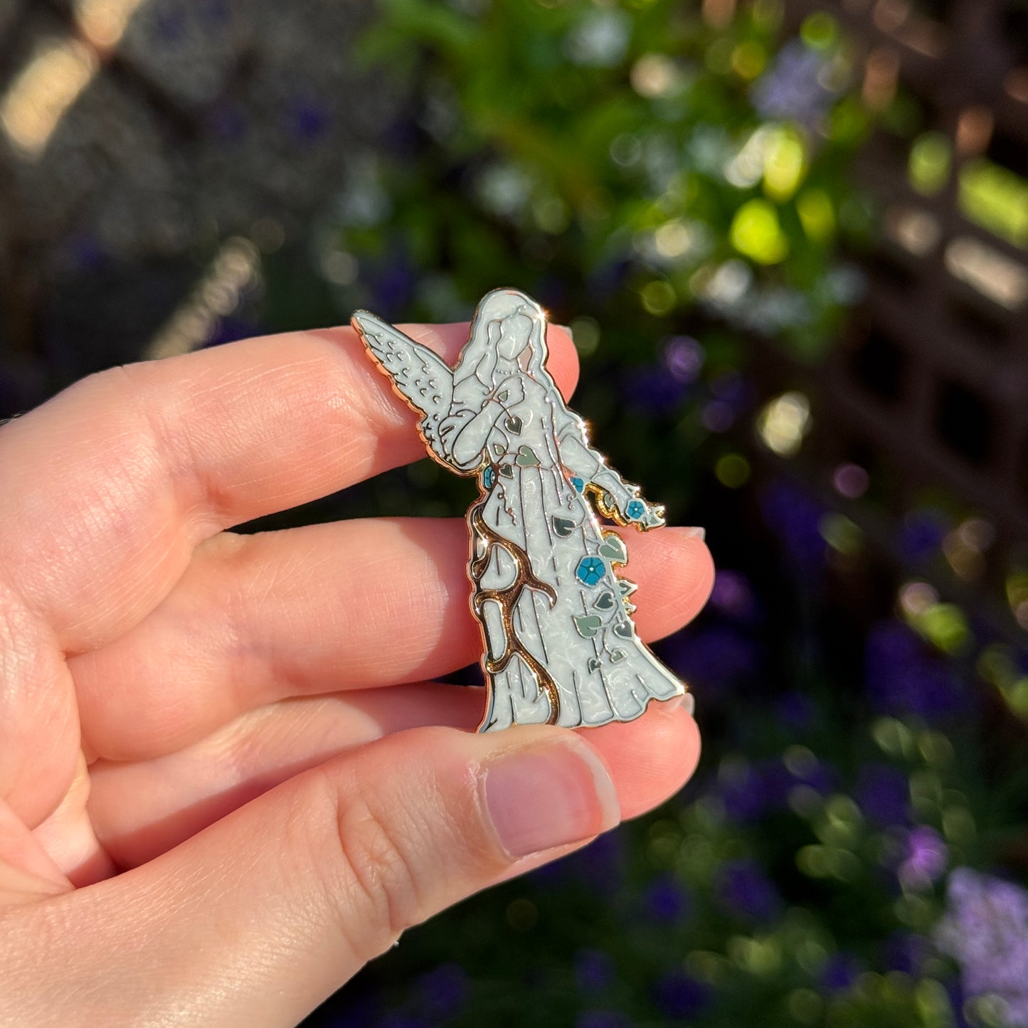 Morning Glory Angel Enamel Pin