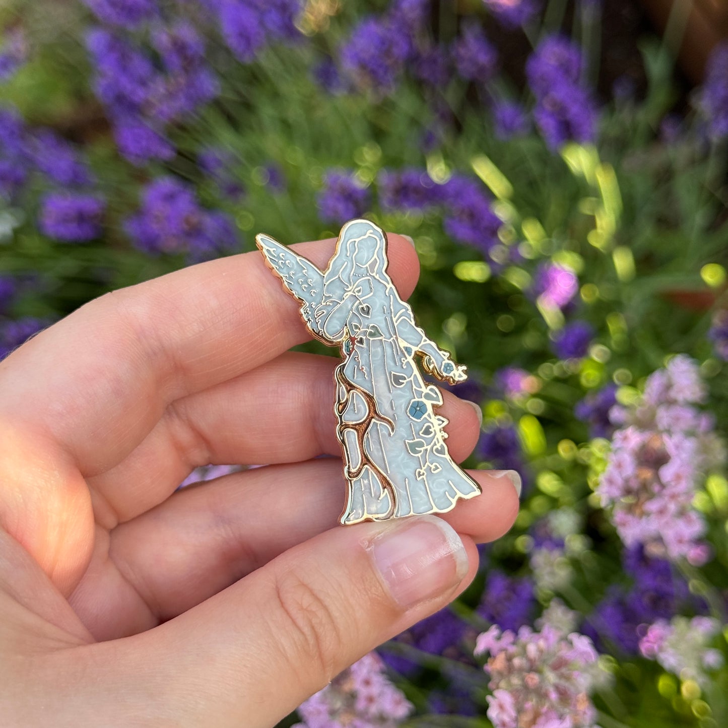 Morning Glory Angel Enamel Pin