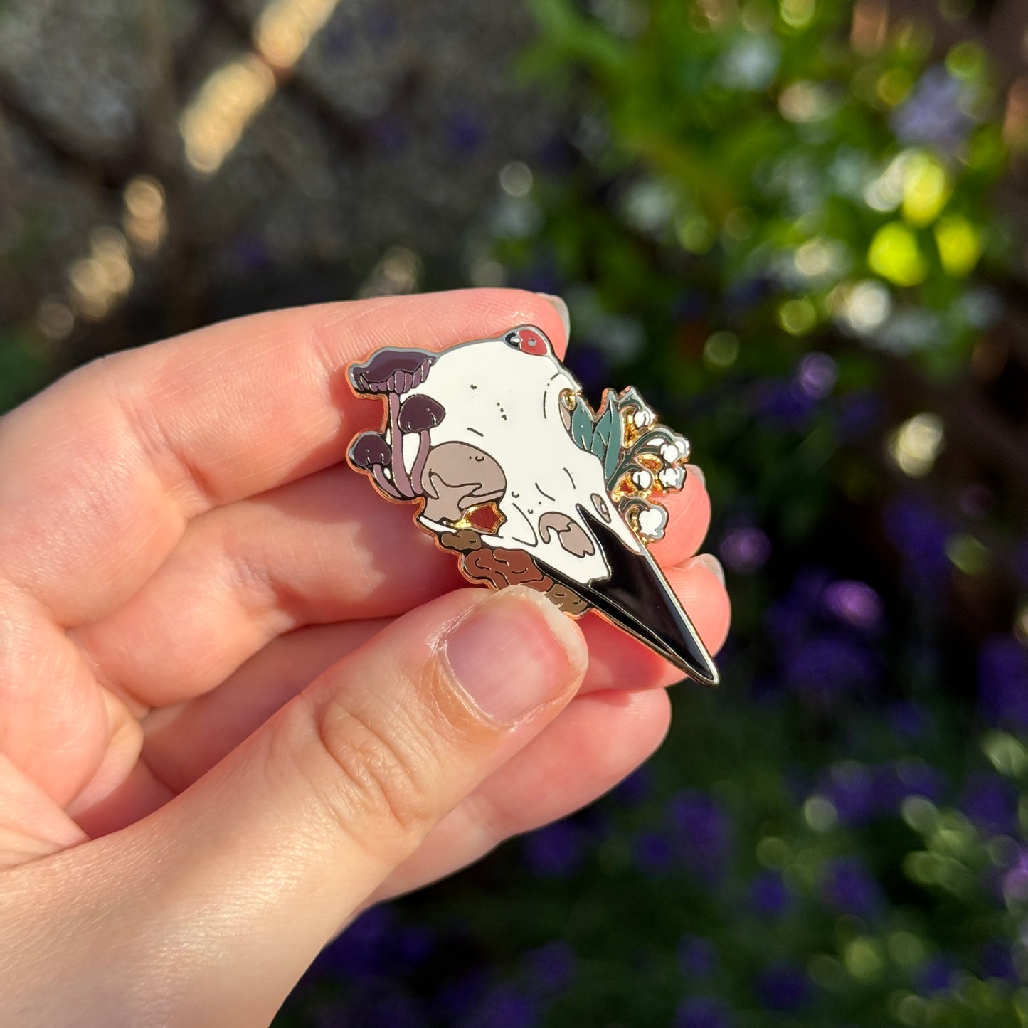 PRE ORDER Crow Skull Enamel Pin