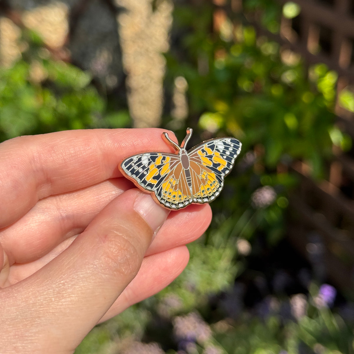 Painted Lady Butterfly Enamel Pin