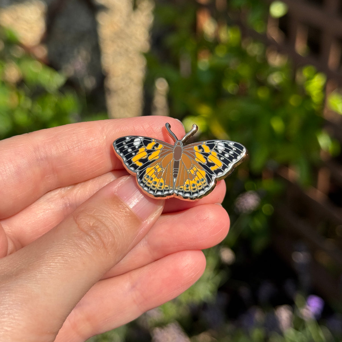 Painted Lady Butterfly Enamel Pin