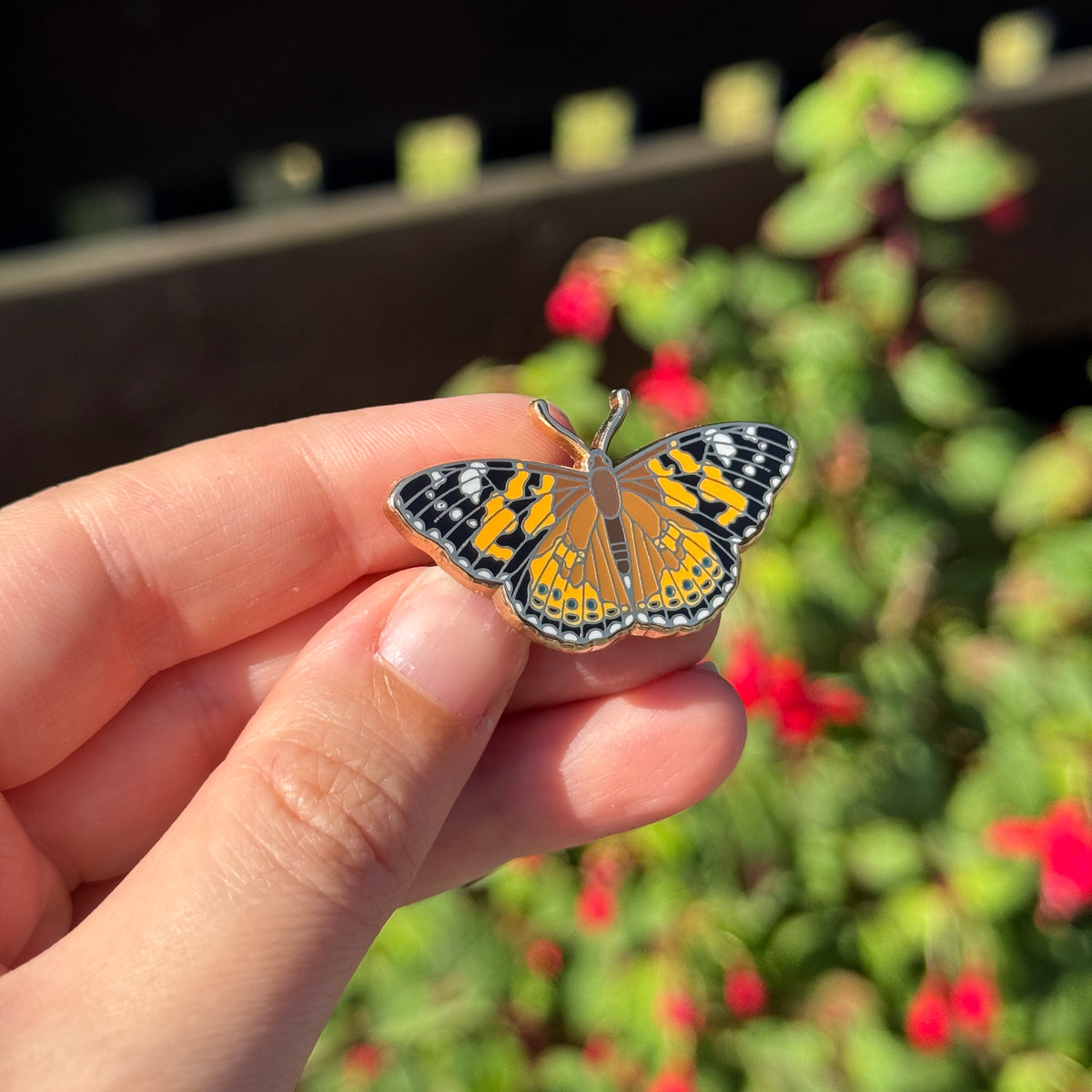Painted Lady Butterfly Enamel Pin