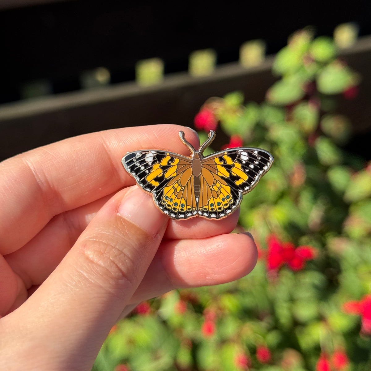 Painted Lady Butterfly Enamel Pin