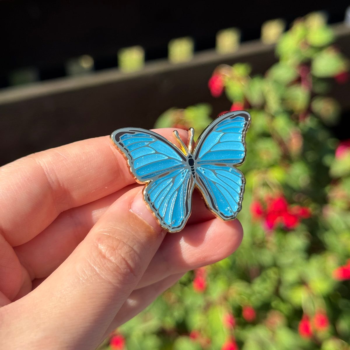 Blue Morpho Butterfly Enamel Pin