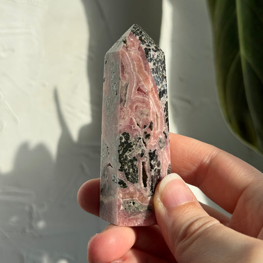 Rhodochrosite and Pyrite Tower