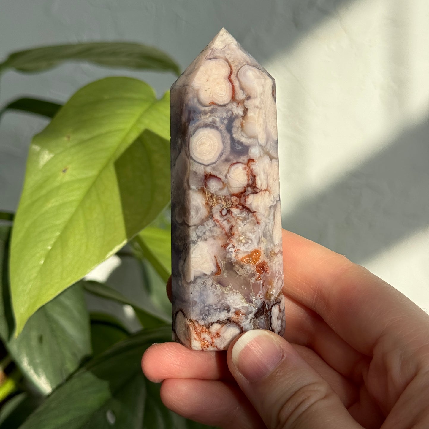 Blue Flower Agate Tower