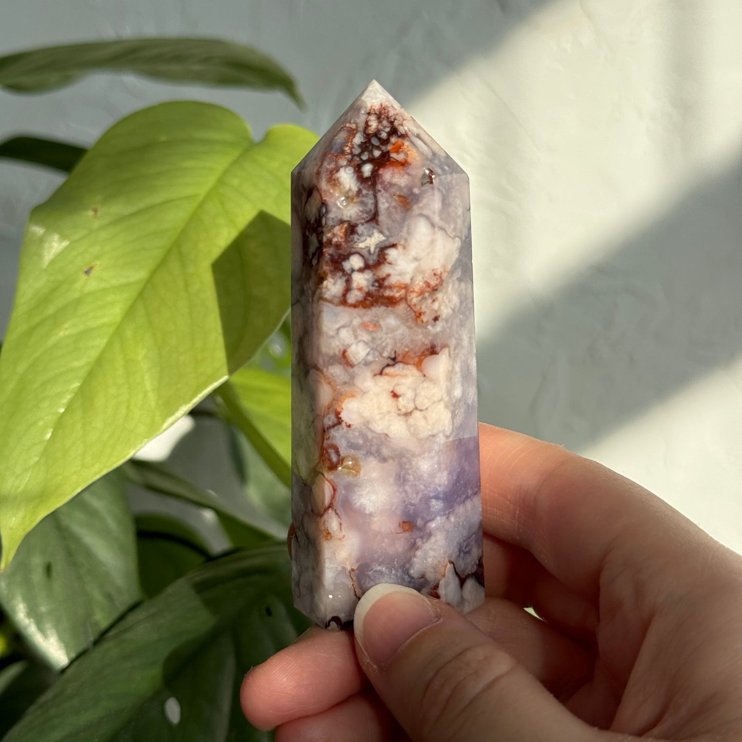 Blue Flower Agate Tower