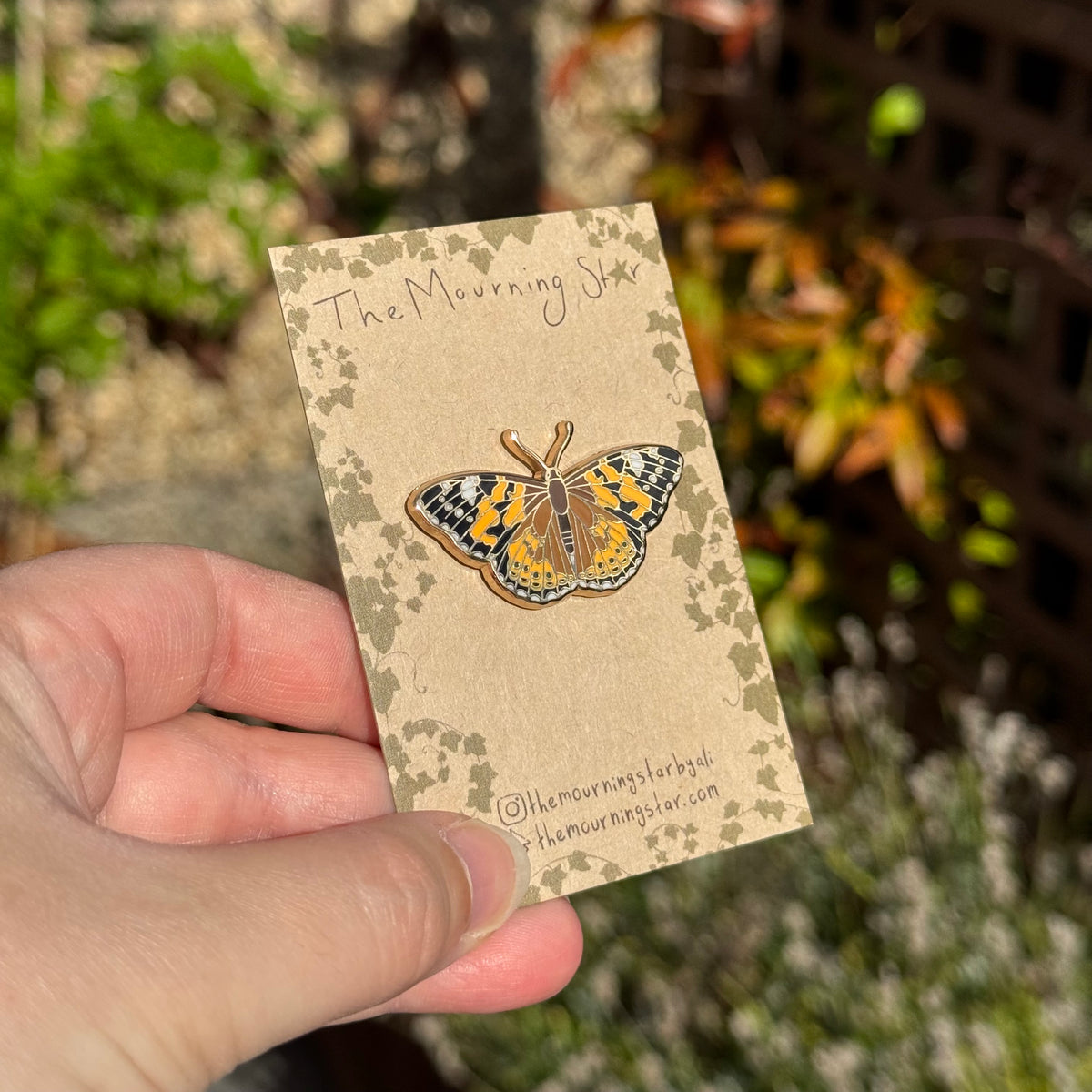 Painted Lady Butterfly Enamel Pin