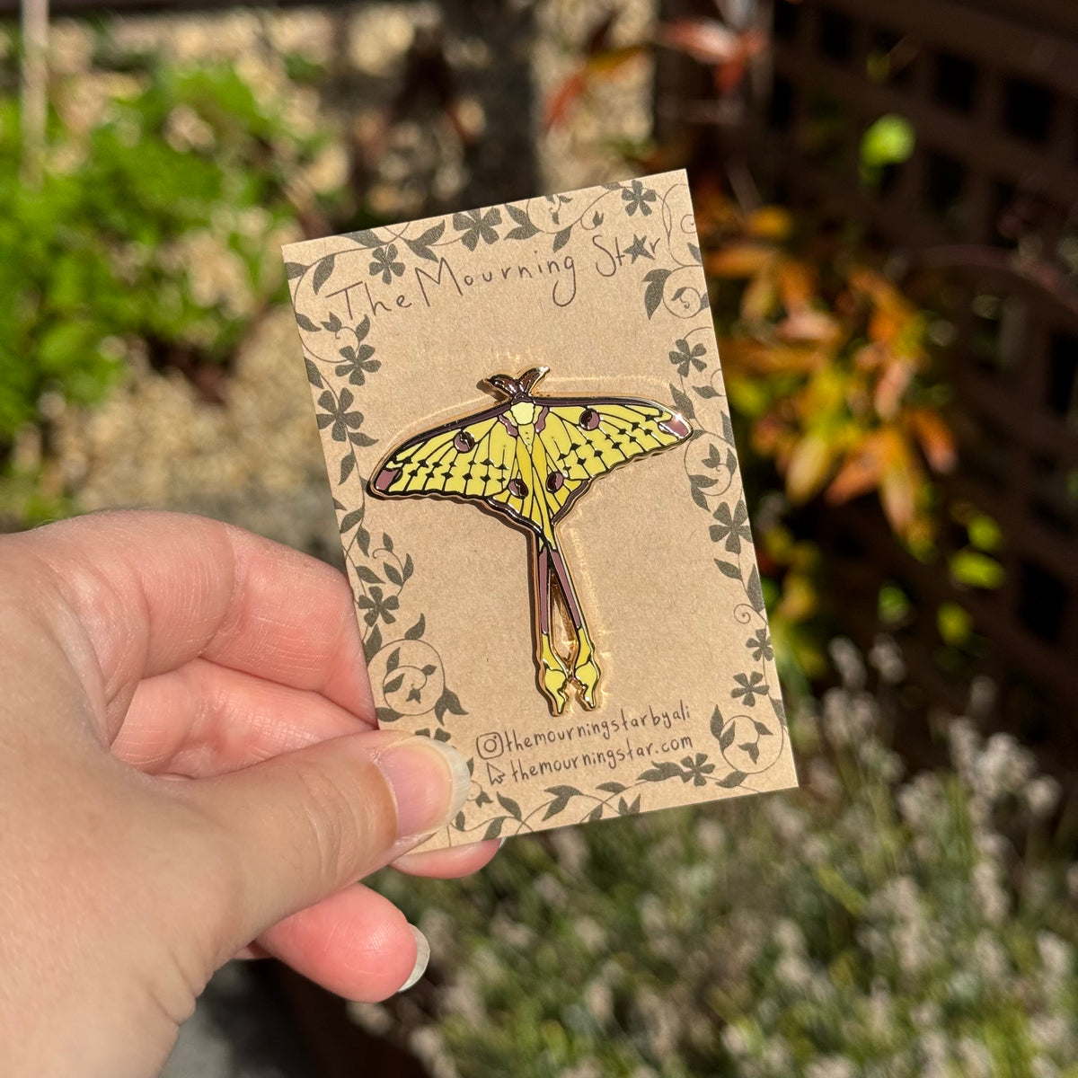 Comet Moth Enamel Pin