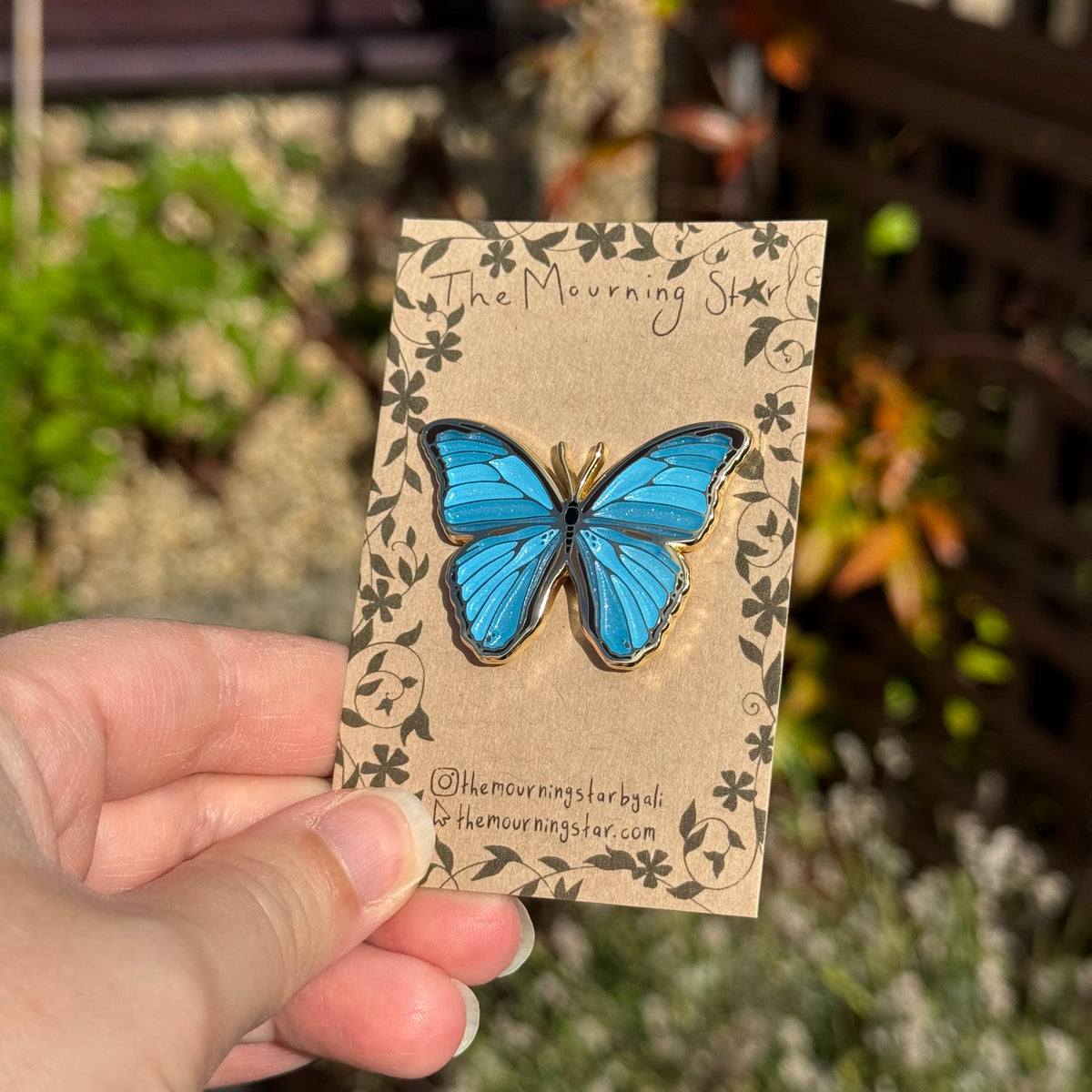 Blue Morpho Butterfly Enamel Pin