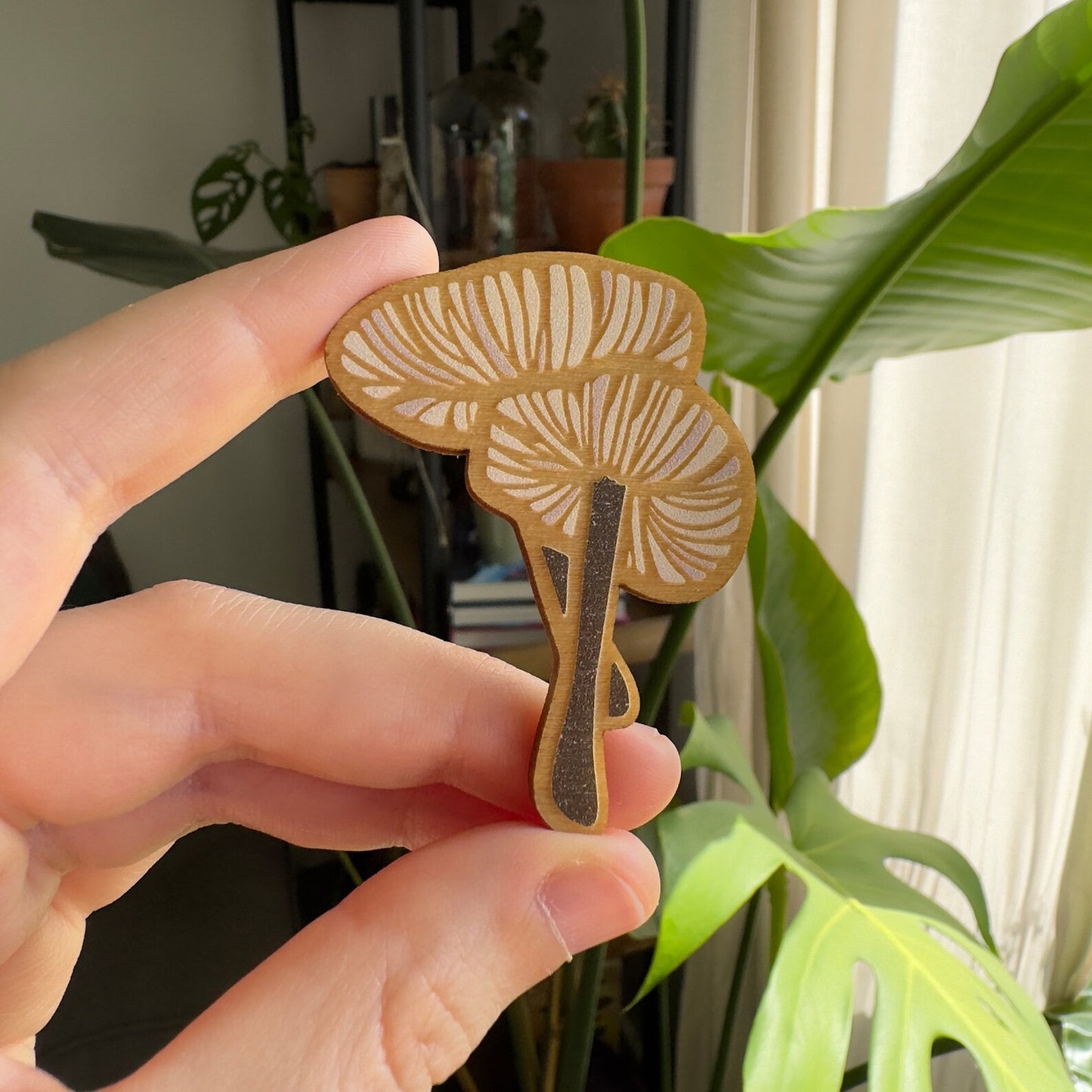 Mower's Mushroom Wooden Magnet